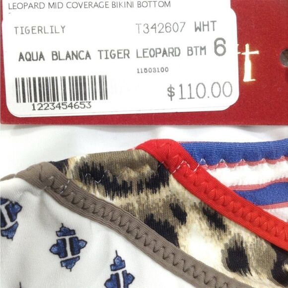 TIGERLILY Bikini Set White Auqa Blanca Leopard Amelia Bikini Swim Set New - Picture 10 of 10